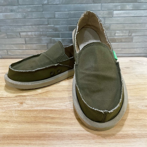 Sanuk Green Sidewalk Surfers Flats🫒 - Picture 1 of 7